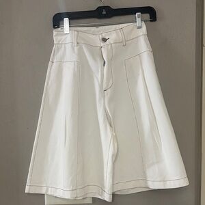 Stylish White A-Line jorts